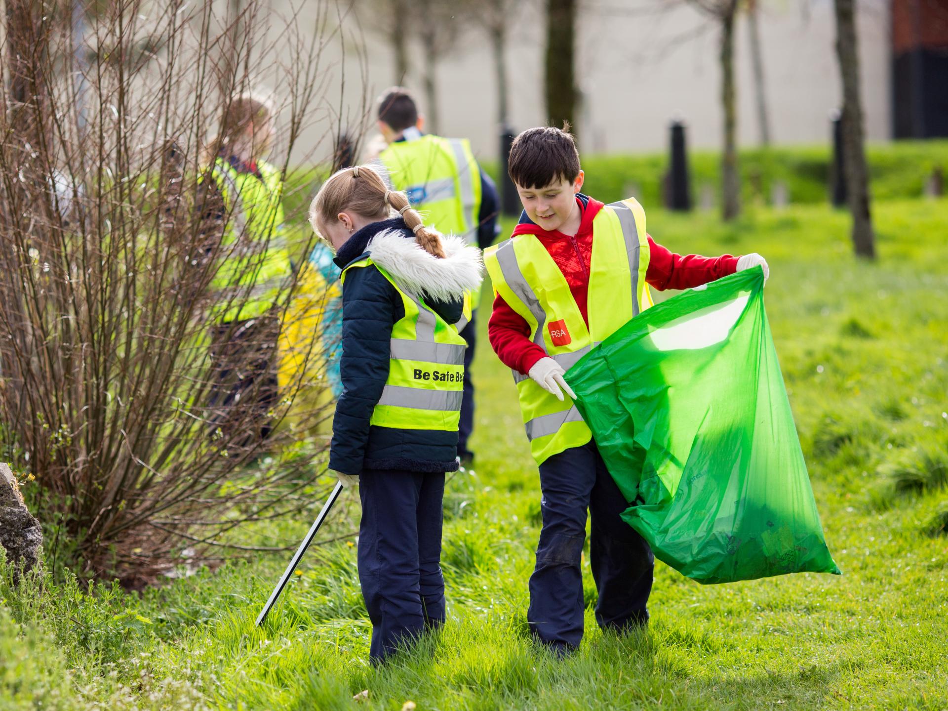 School children clean up at St Brigids