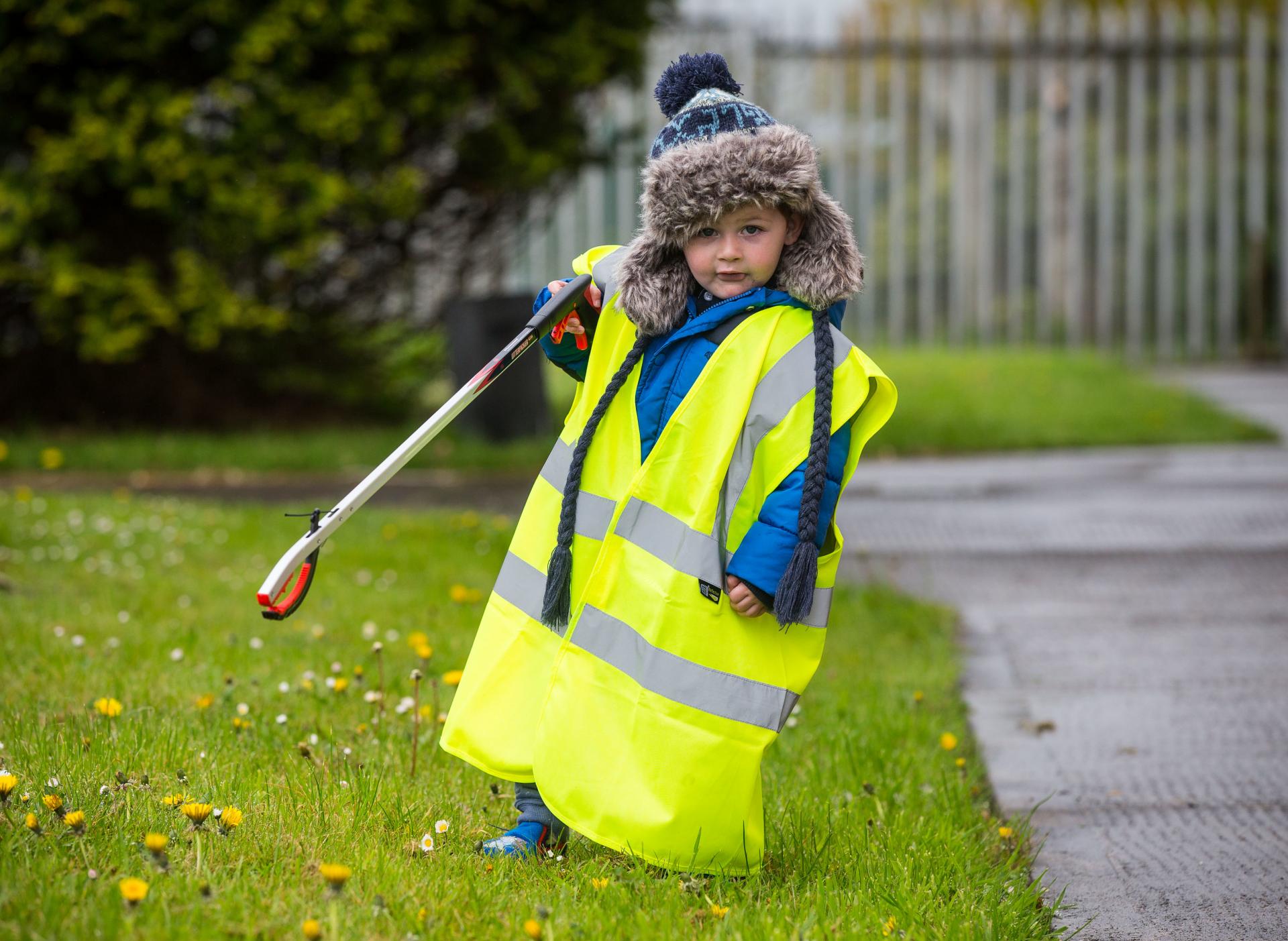 A young boy cleans up at Moyross