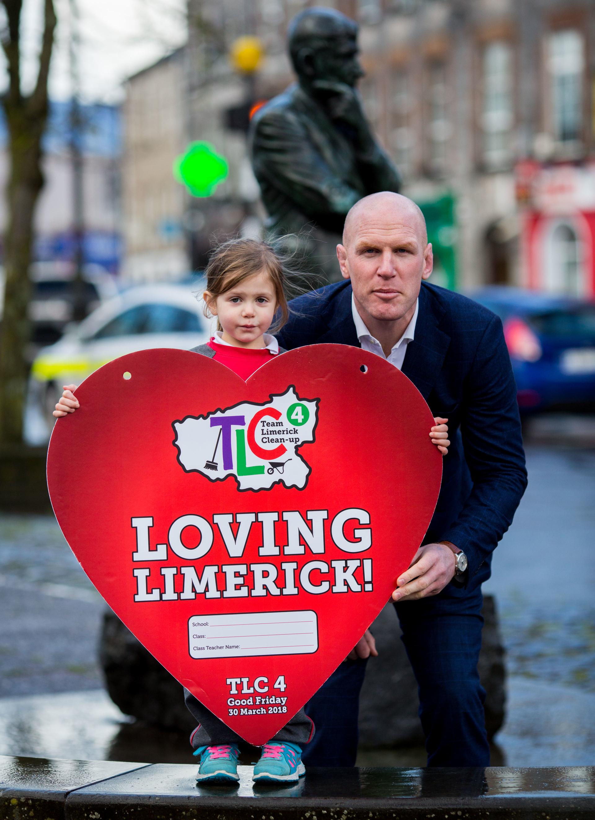 Paul O'Connell and a young girl launch TLC4